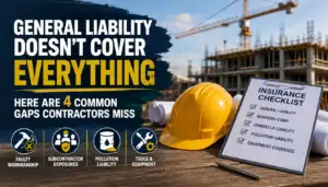 General Liability Doesn’t Cover Everything — Here Are 4 Common Gaps Contractors Miss
